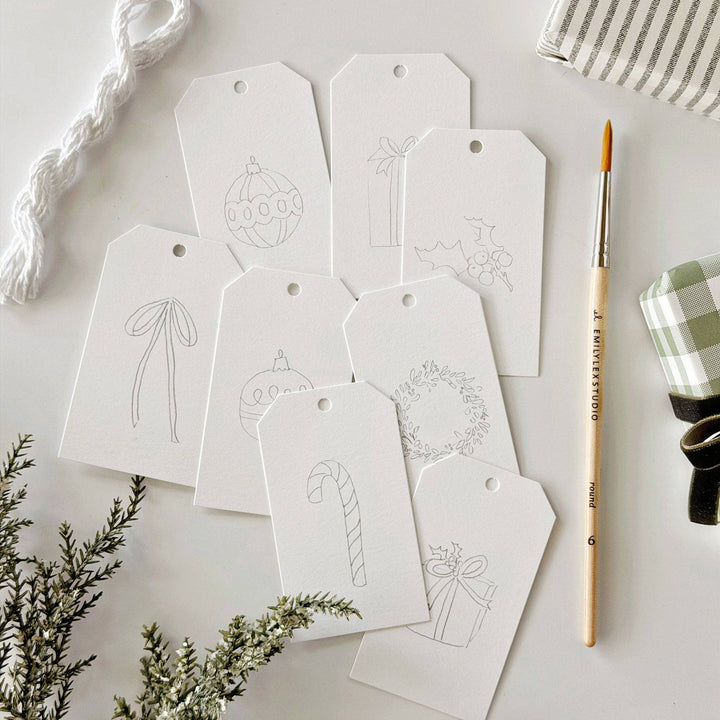 emily lex studio Gift Tags Classic christmas paintable gift tags