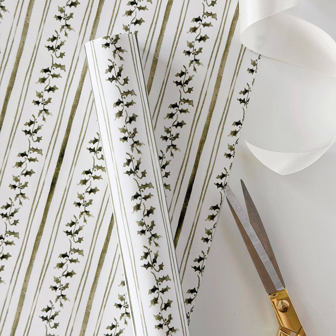 emily lex studio Gift Wrap Holly stripe gift wrapping paper