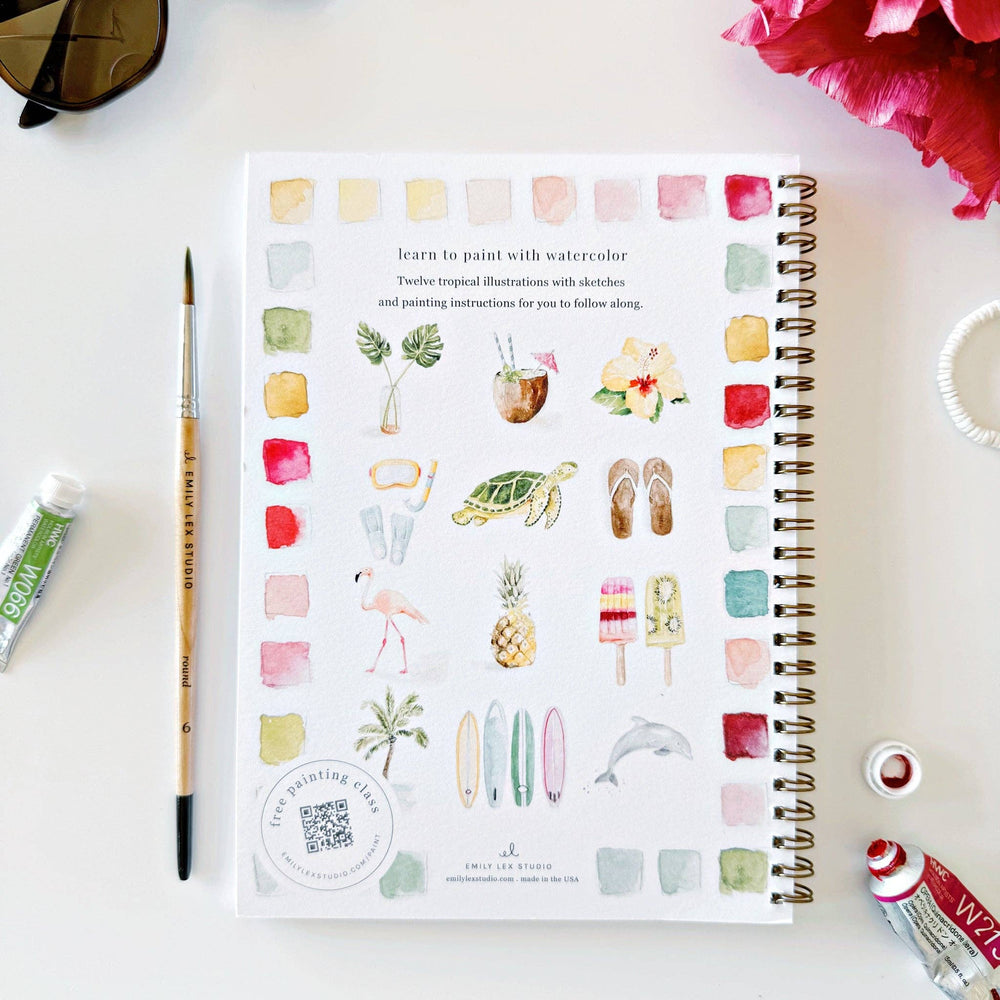 emily lex studio Gifts Tropical watercolor workbook