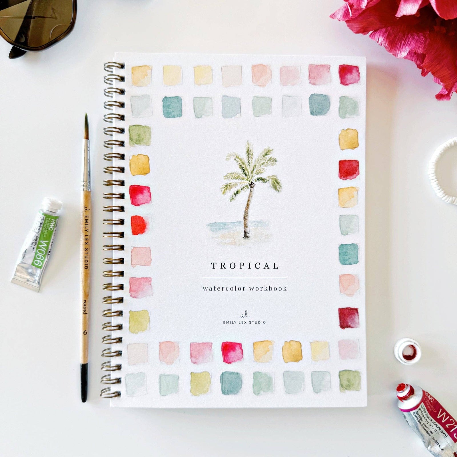 emily lex studio Gifts Tropical watercolor workbook