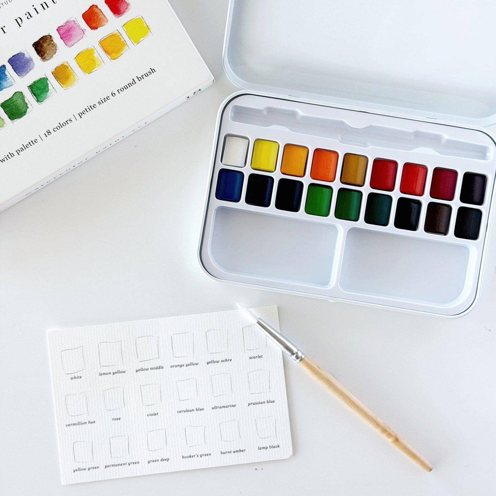 emily lex studio Gifts Watercolor Paint Set 18 Colors with Brush