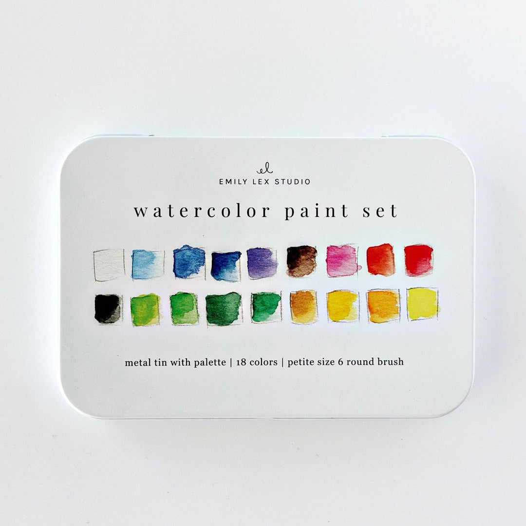 emily lex studio Gifts Watercolor Paint Set 18 Colors with Brush