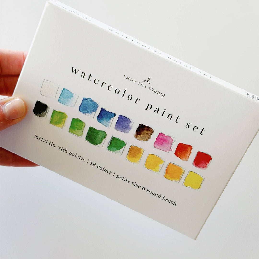 emily lex studio Gifts Watercolor Paint Set 18 Colors with Brush