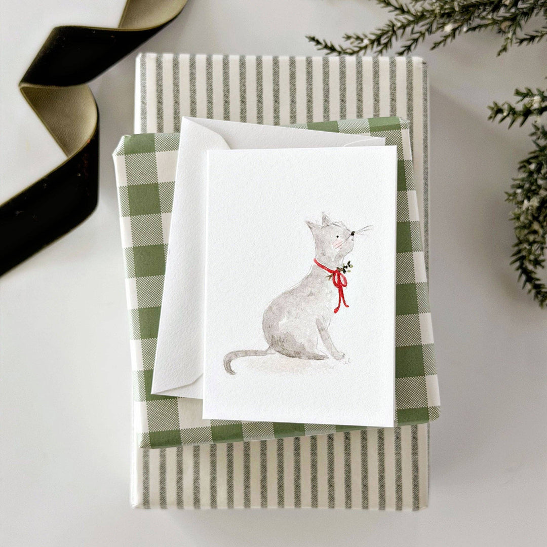 emily lex studio Holiday Cards Christmas cat mini enclosure notecard