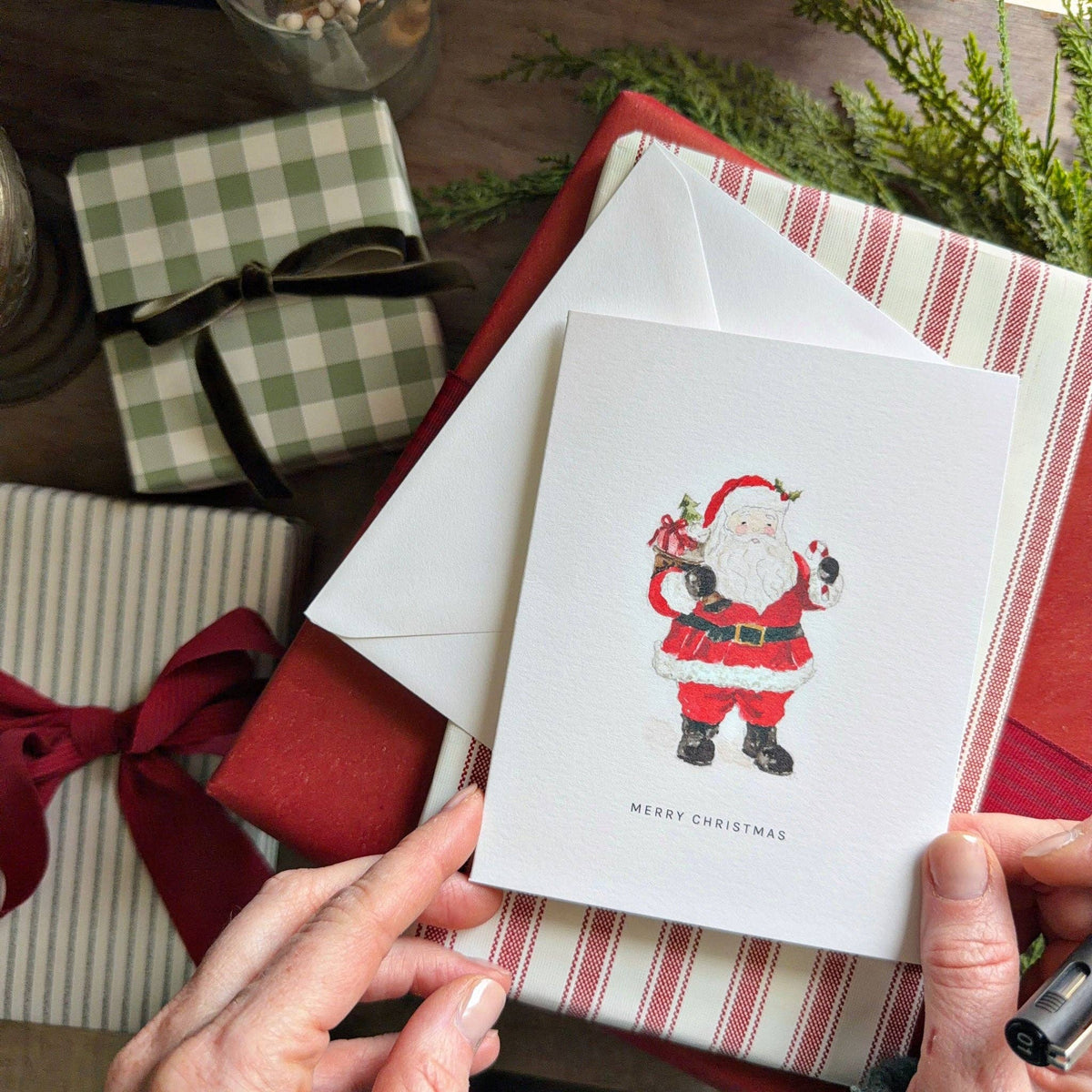 emily lex studio Holiday Cards Santa greeting card