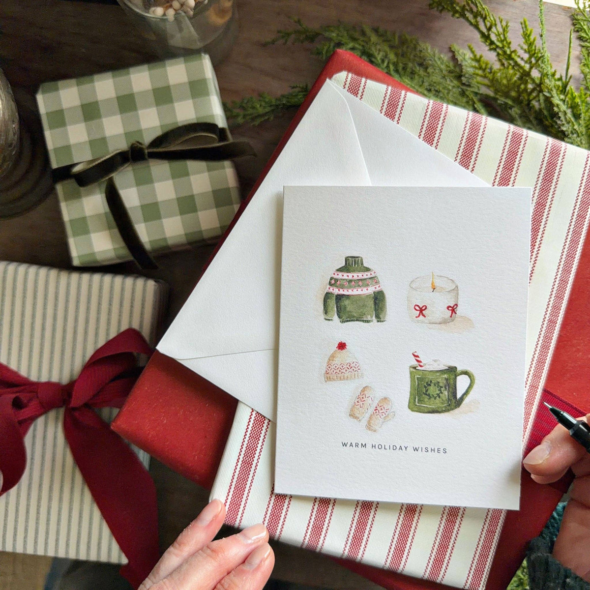 emily lex studio Holiday Cards Warm holiday wishes greeting card