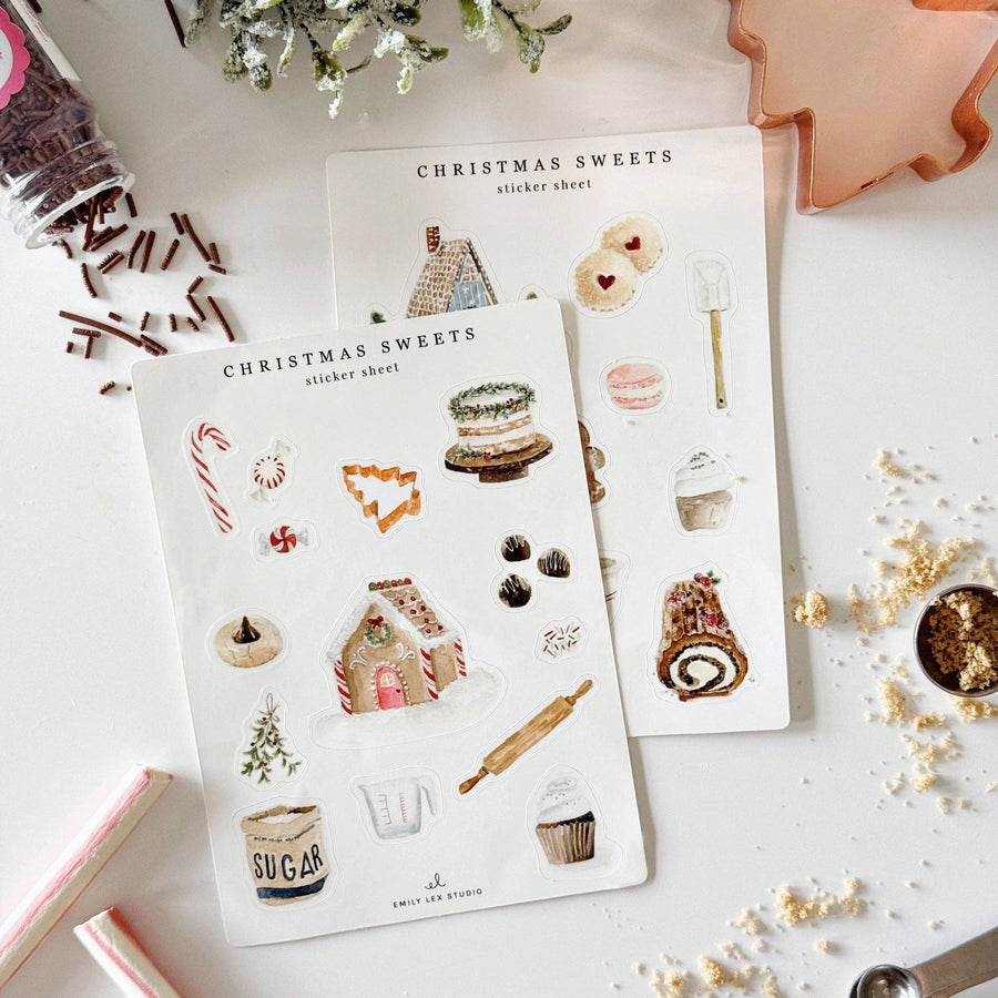 emily lex studio Holiday Christmas sweets sticker sheets