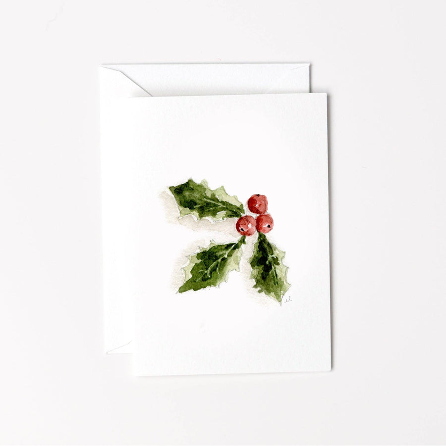 emily lex studio Holiday Holly berry mini notecard