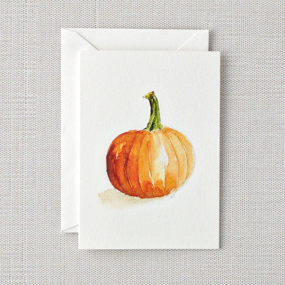 emily lex studio Holiday Orange pumpkin mini notecard