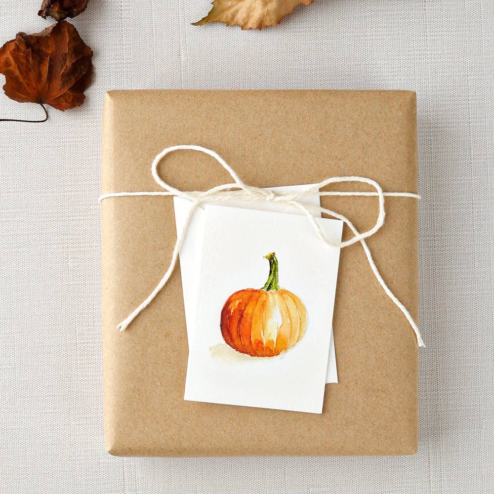 emily lex studio Holiday Orange pumpkin mini notecard