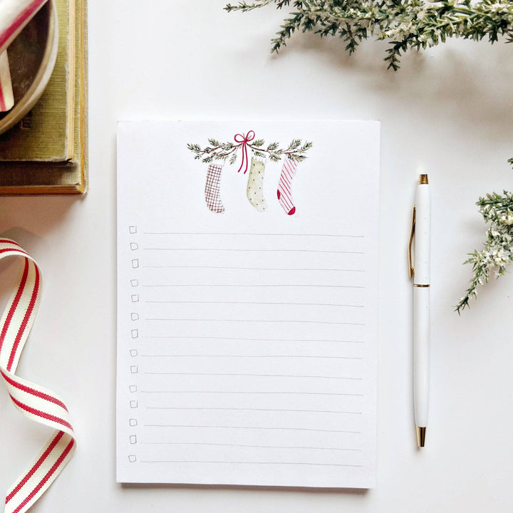 emily lex studio Holiday stockings Checklist Notepad - Christmas