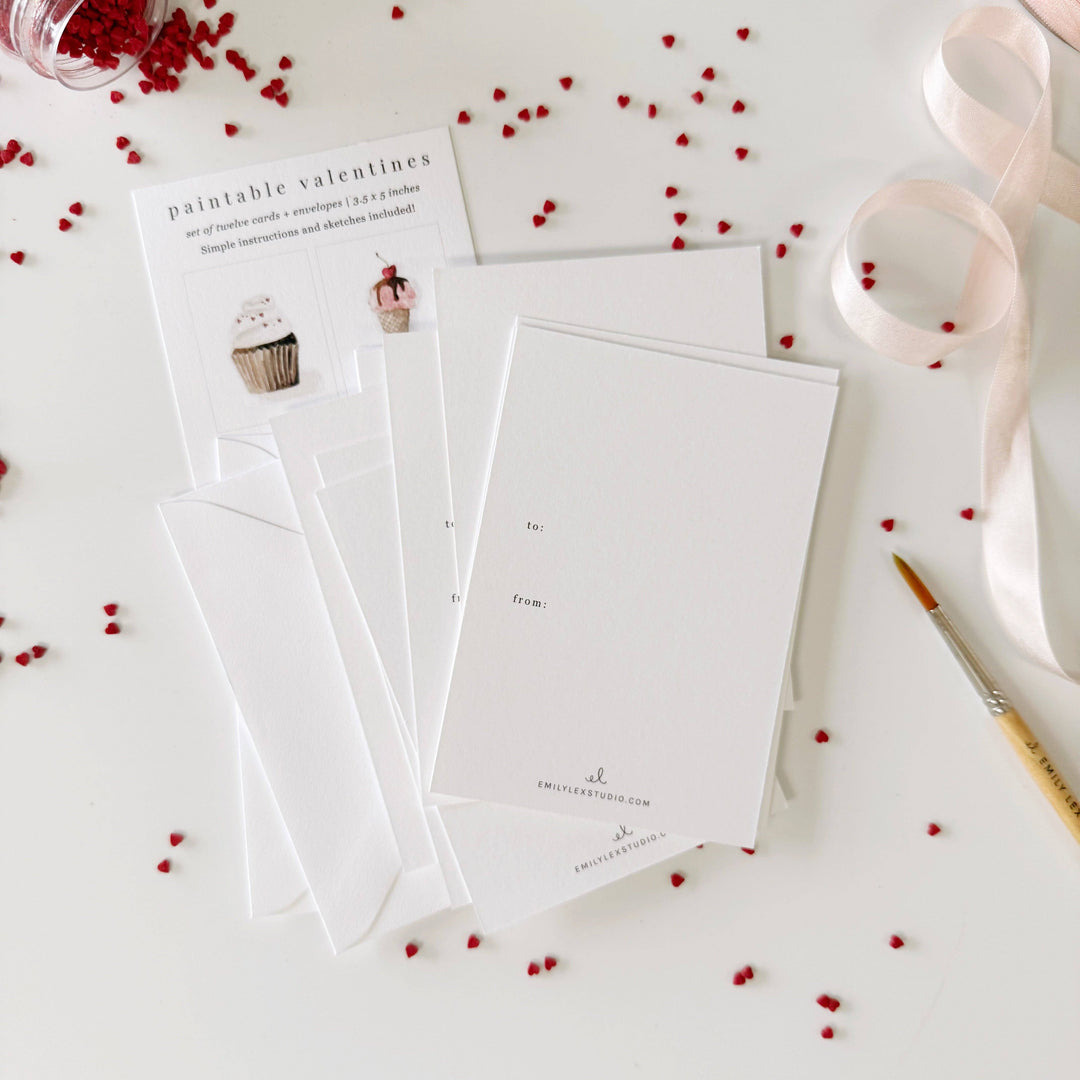 emily lex studio Holiday Sweet treats paintable valentines