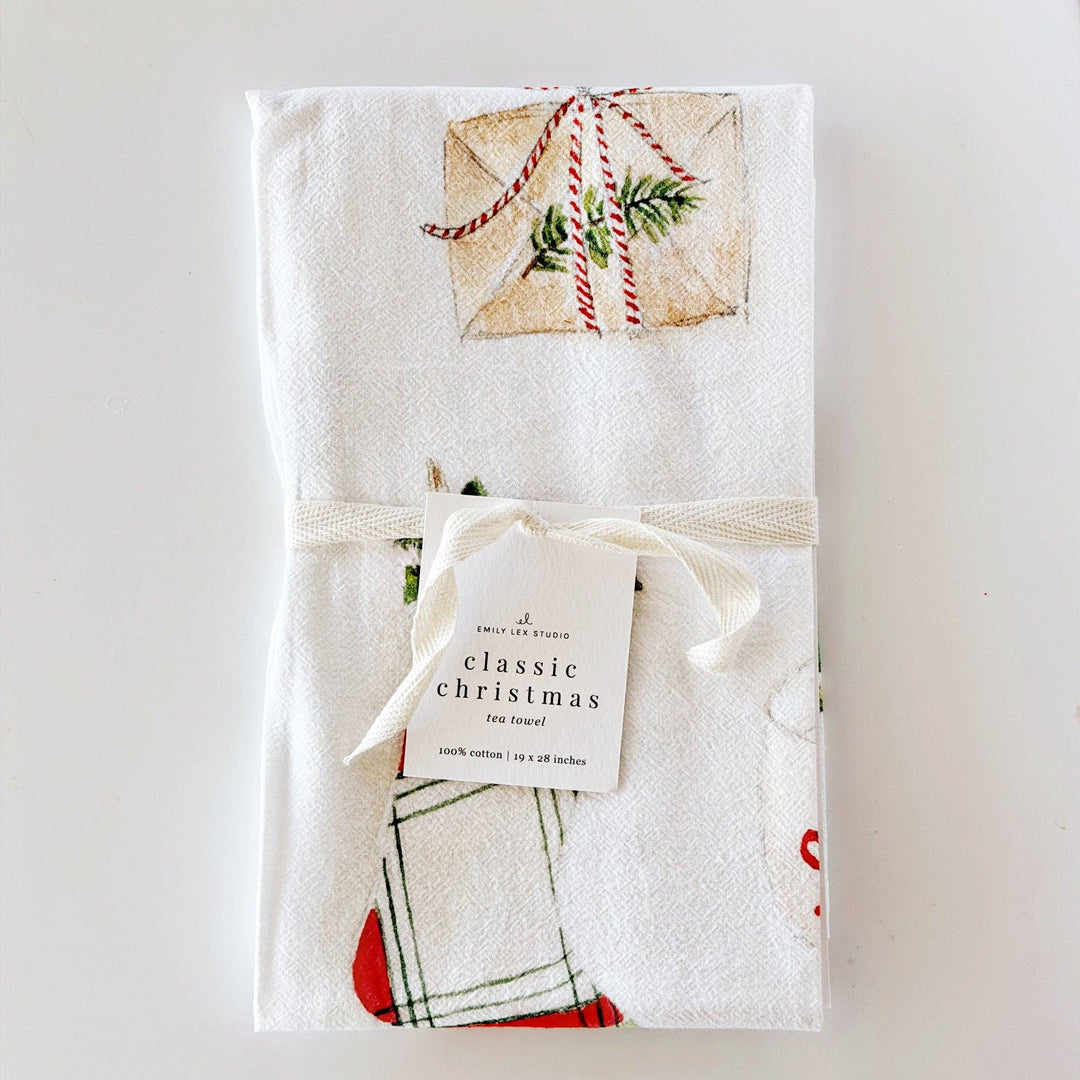 emily lex studio Kitchen Towel Classic christmas cotton tea towel
