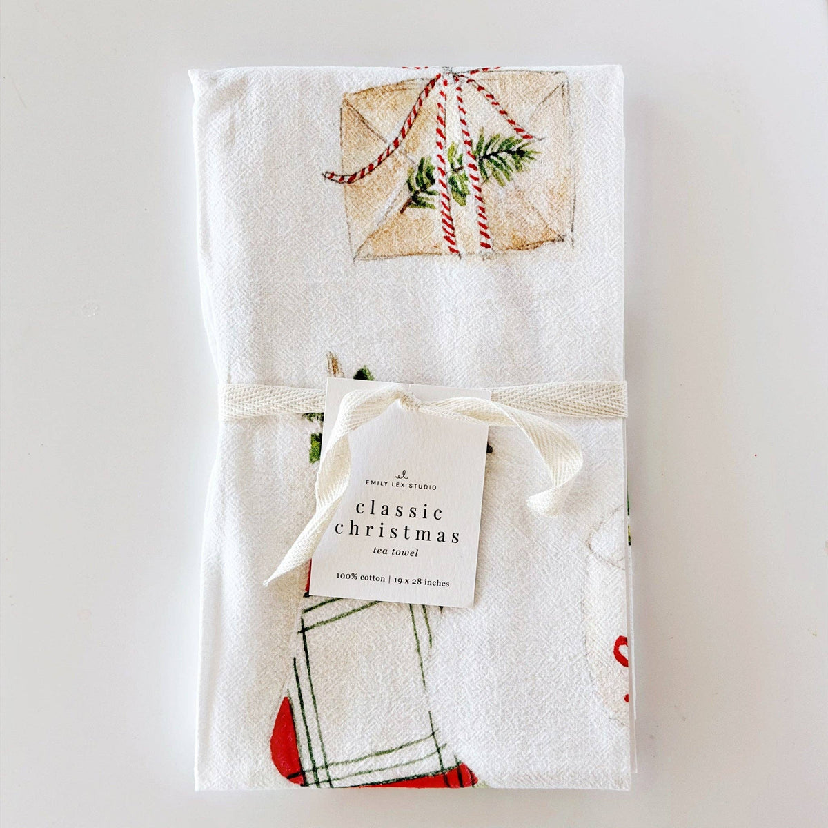 emily lex studio Kitchen Towel Classic christmas cotton tea towel