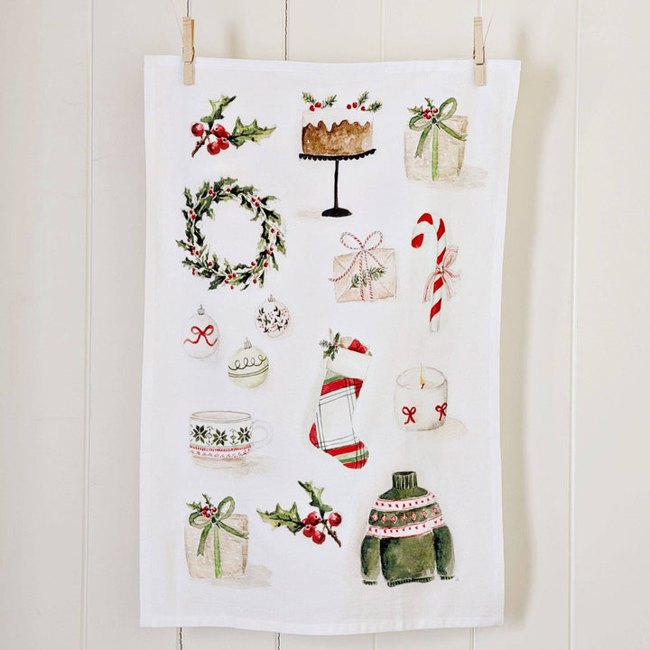 emily lex studio Kitchen Towel Classic christmas cotton tea towel