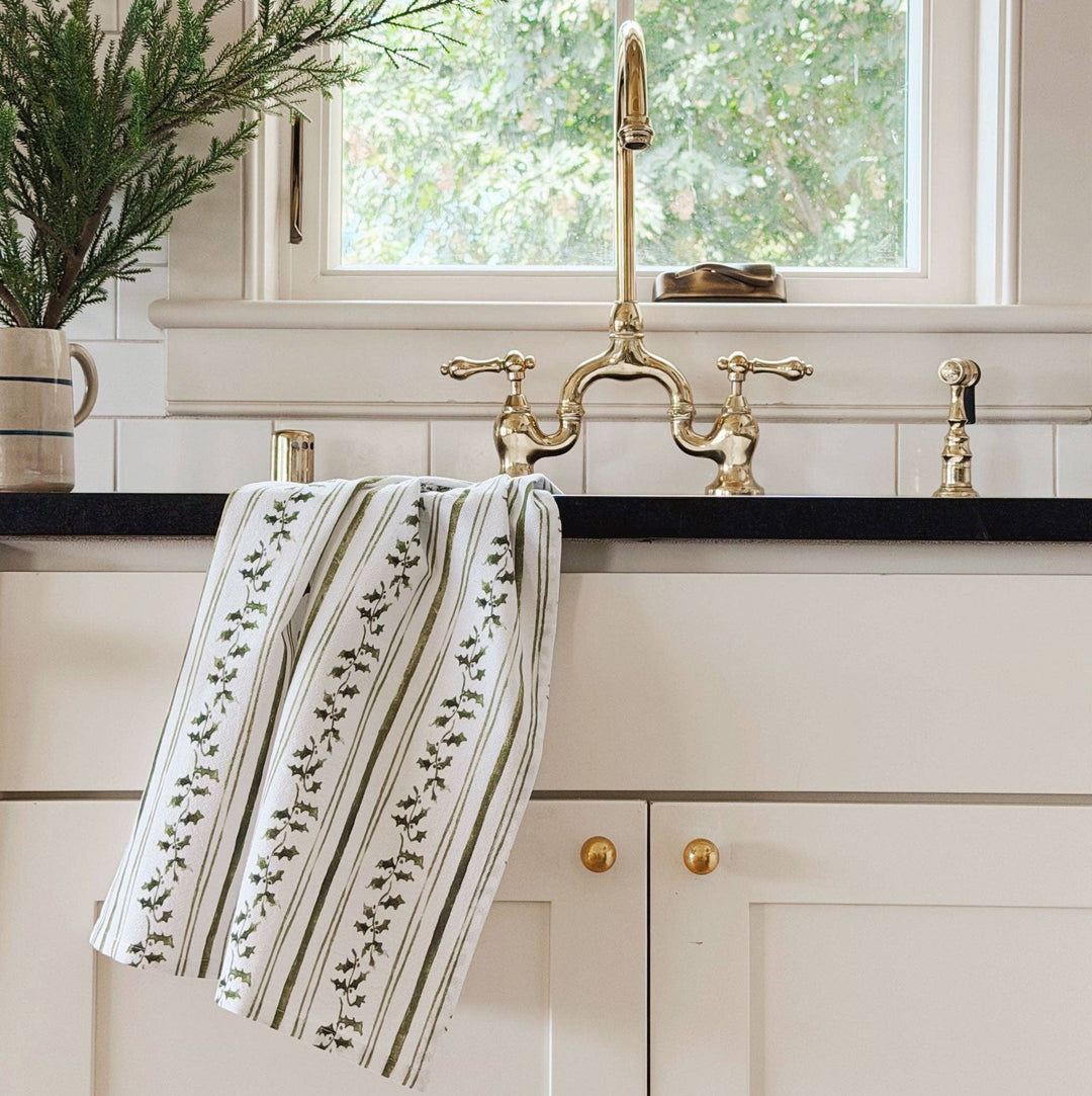 emily lex studio Kitchen Towel Holly stripe cotton tea towel