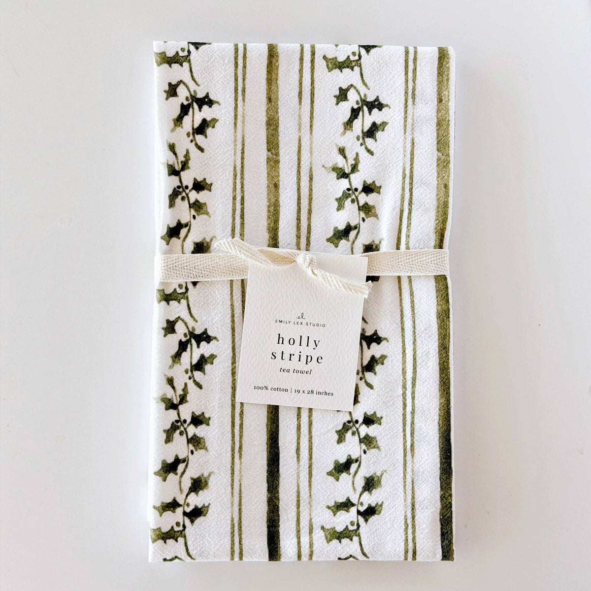 emily lex studio Kitchen Towel Holly stripe cotton tea towel