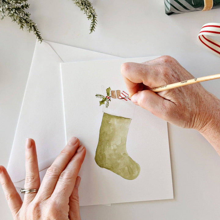 emily lex studio Note Cards Classic christmas paintable notecard