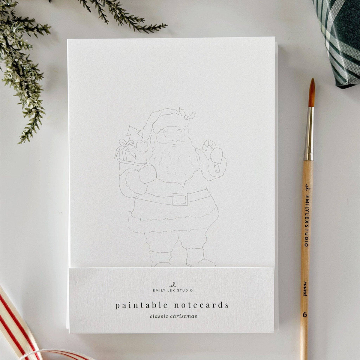 emily lex studio Note Cards Classic christmas paintable notecard