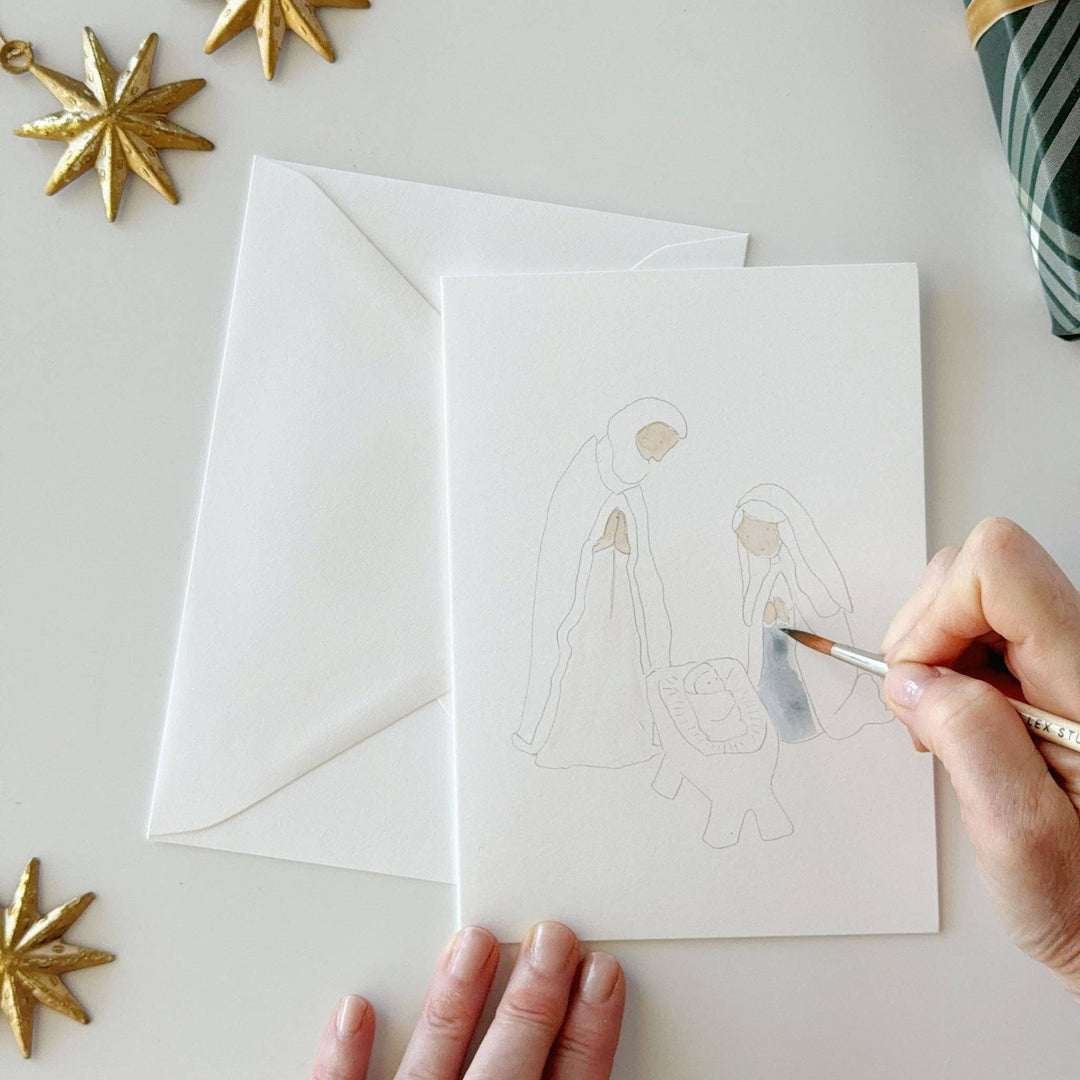 emily lex studio Note Cards Nativity paintable notecard