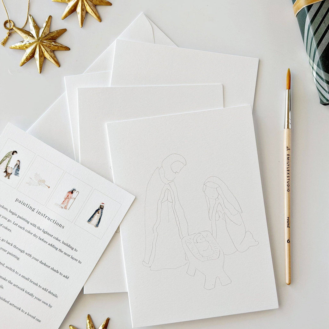 emily lex studio Note Cards Nativity paintable notecard