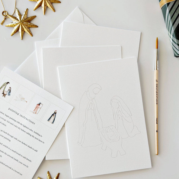 emily lex studio Note Cards Nativity paintable notecard