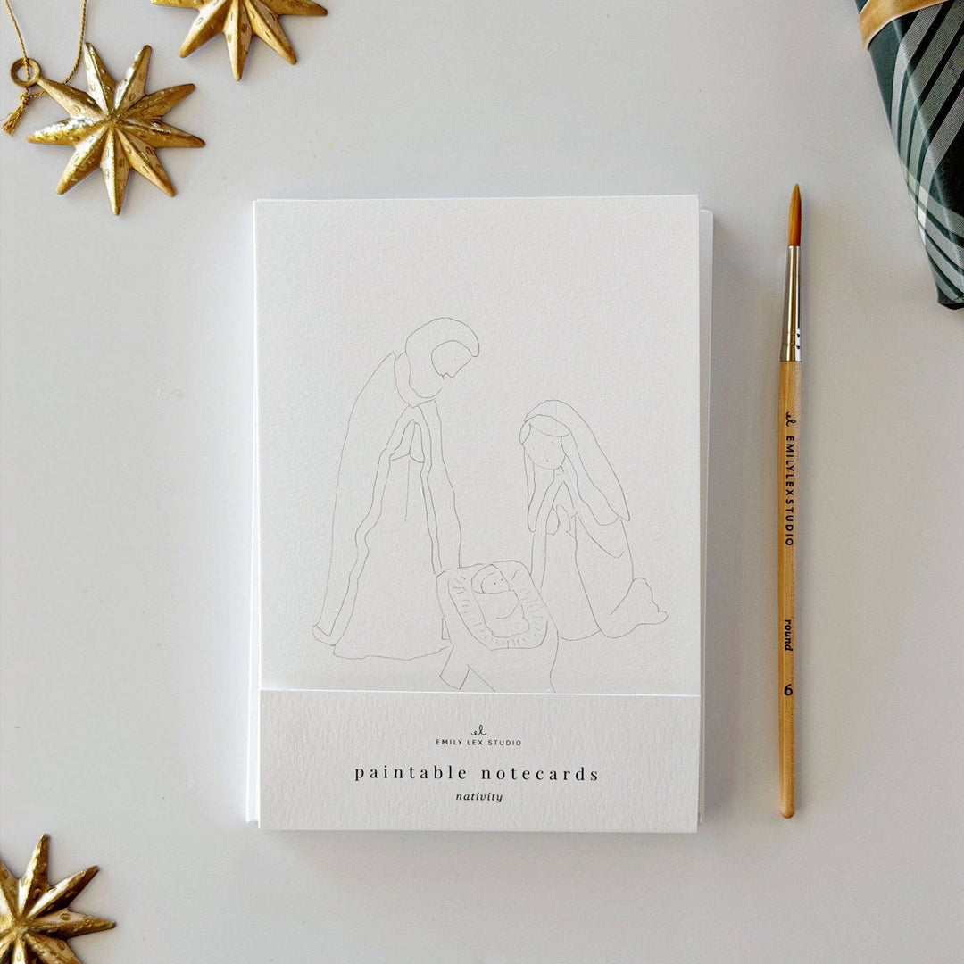 emily lex studio Note Cards Nativity paintable notecard