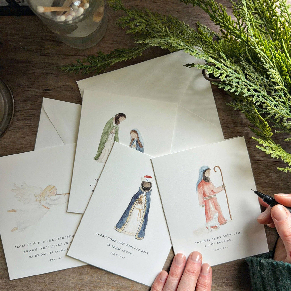 emily lex studio Note Cards Nativity scripture assorted notecard set