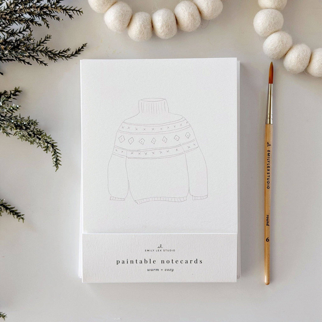 emily lex studio Note Cards Warm + cozy paintable notecard