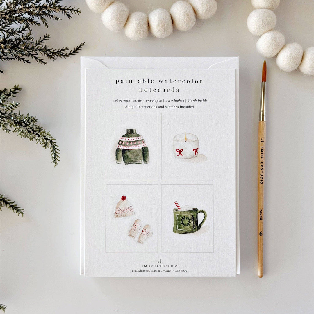 emily lex studio Note Cards Warm + cozy paintable notecard