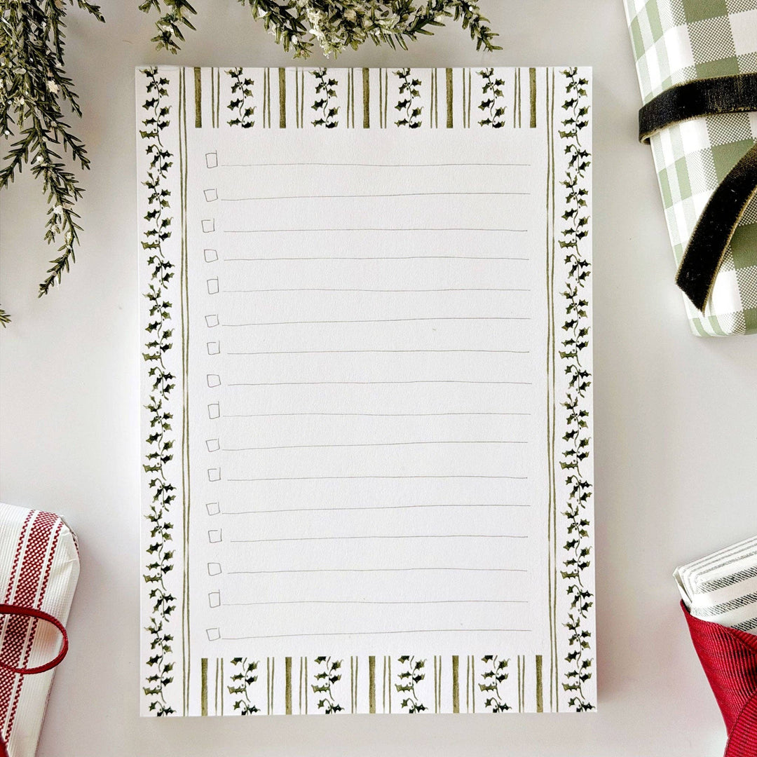 emily lex studio Notepads Holly pattern checklist notepad