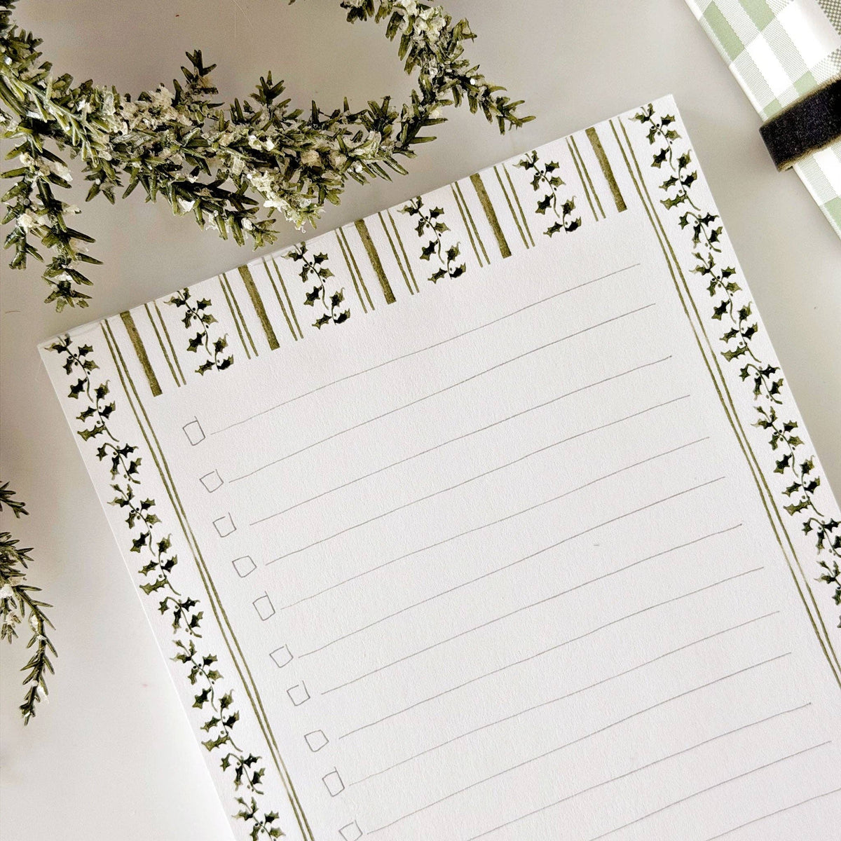 emily lex studio Notepads Holly pattern checklist notepad