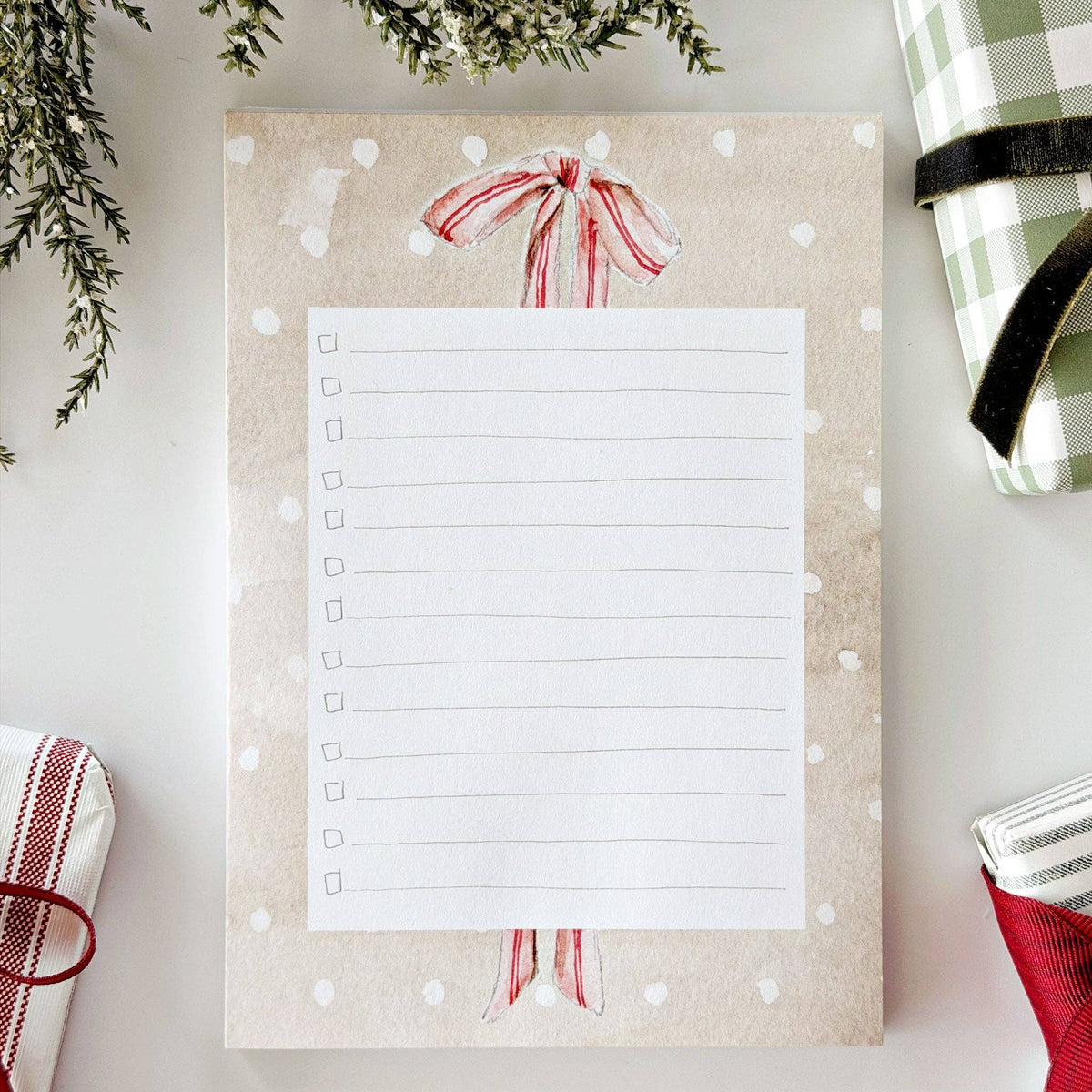 emily lex studio Notepads Pink bow checklist notepad