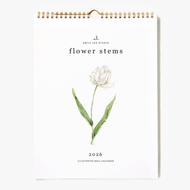 emily lex studio paper 2026 flower stems calendar