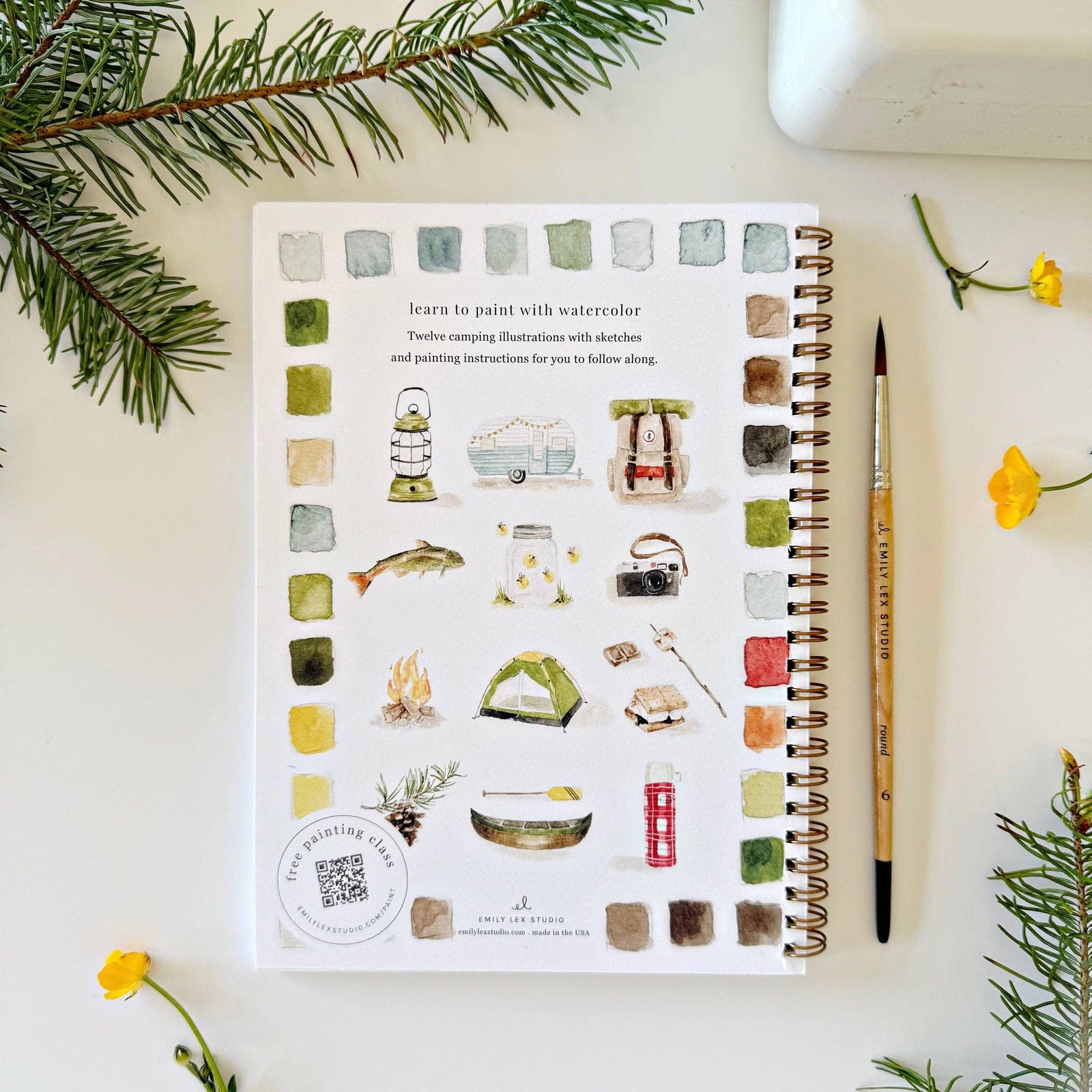 emily lex studio paper Camping watercolor workbook