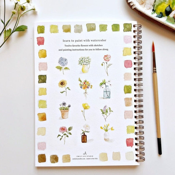emily lex studio Paper Watercolor Workbook: Flowers