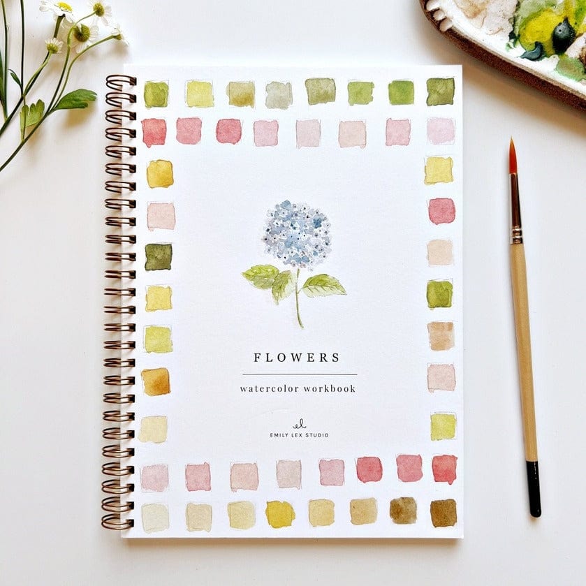 emily lex studio Paper Watercolor Workbook: Flowers