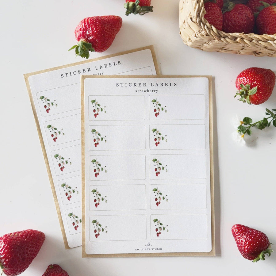 emily lex studio Party Strawberry sticker labels