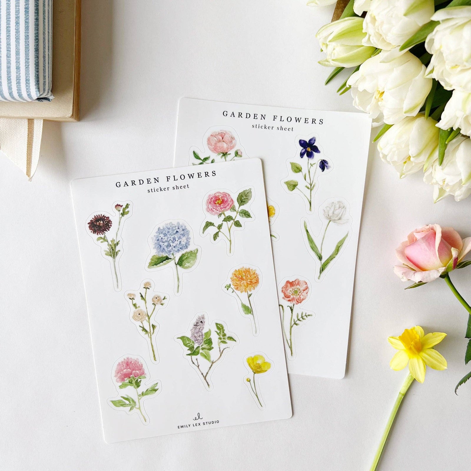emily lex studio Sticker Sheets garden flowers sticker sheets