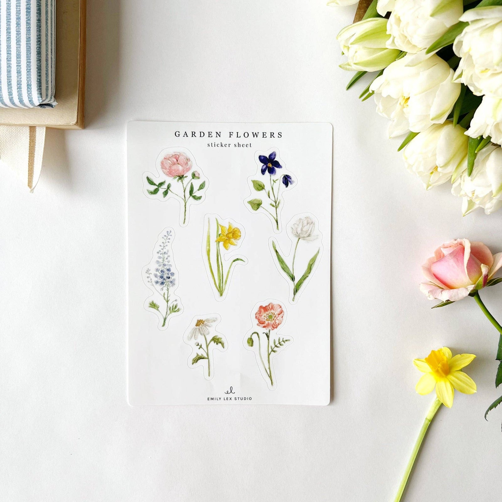 emily lex studio Sticker Sheets garden flowers sticker sheets