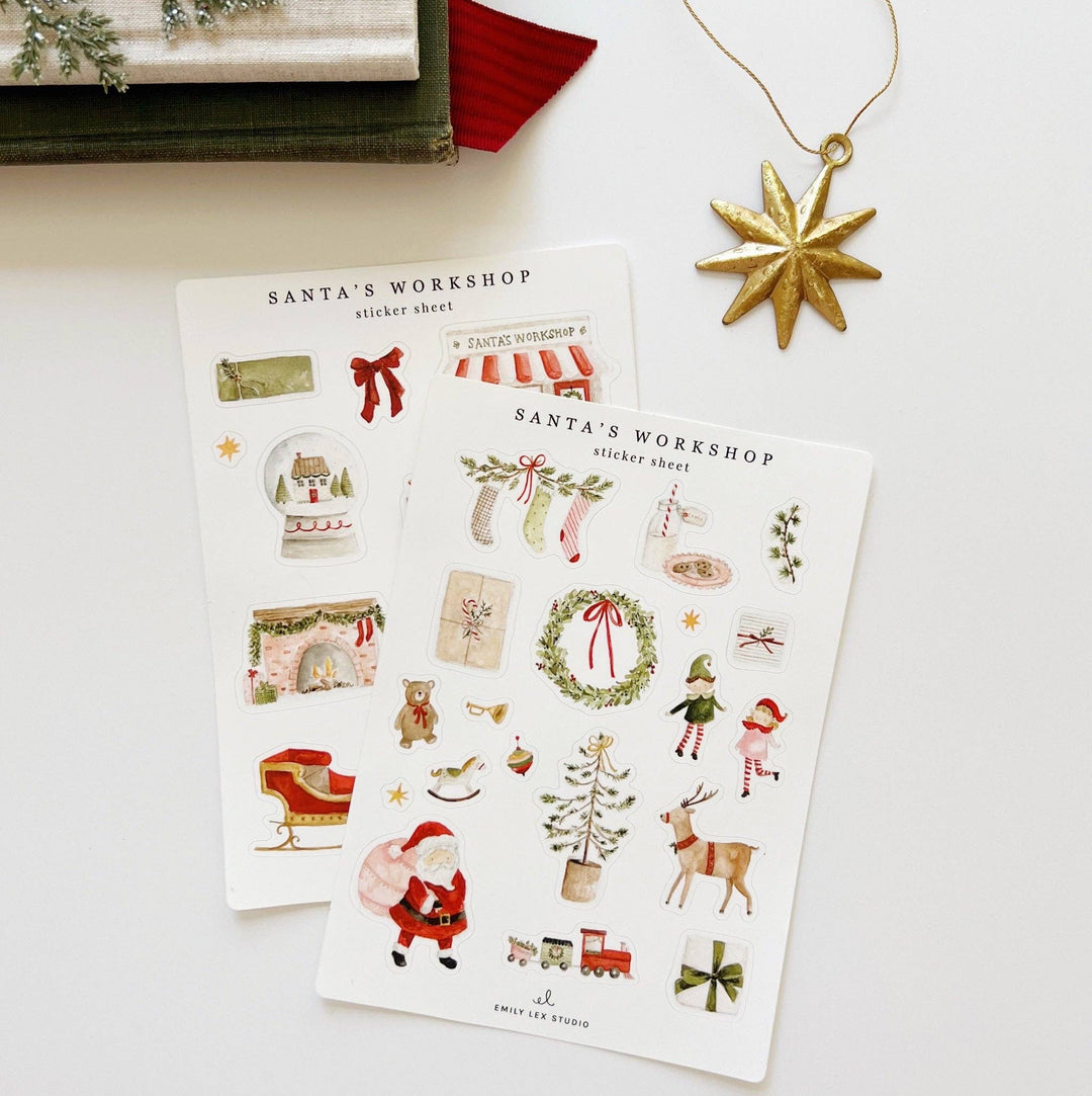 emily lex studio Sticker Sheets Santa's Workshop Sticker Sheets