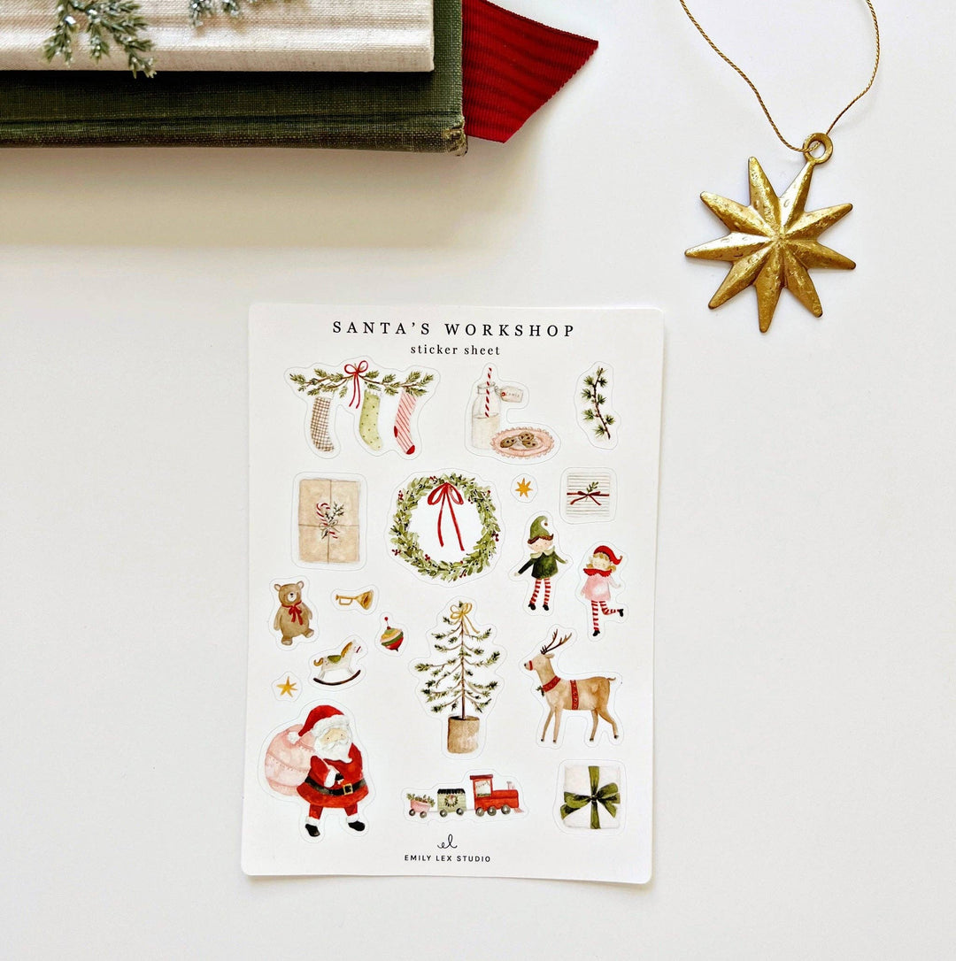 emily lex studio Sticker Sheets Santa's Workshop Sticker Sheets