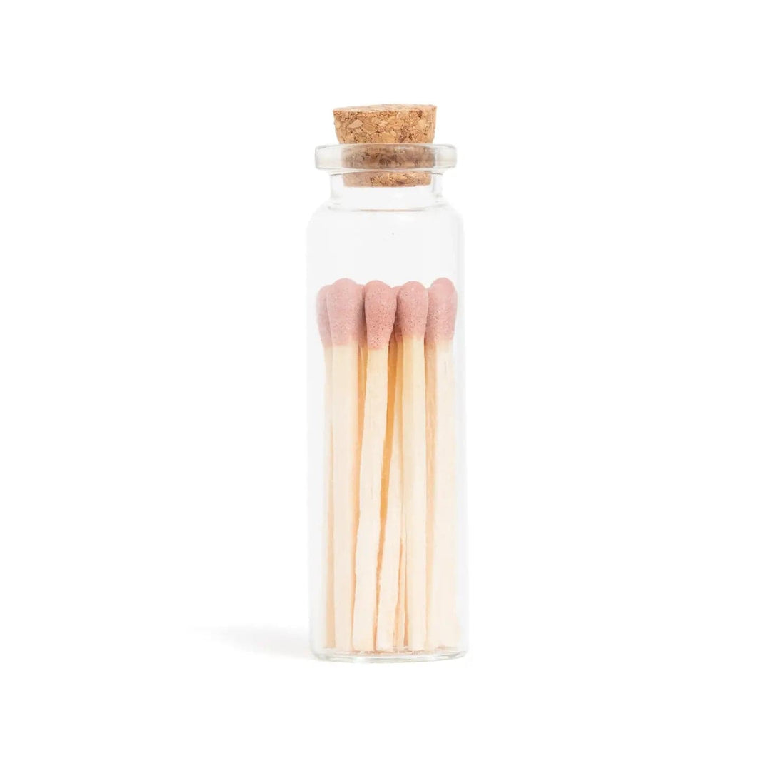 Enlighten the Occasion Matches Dusty Rose Matches in Small Corked Vial