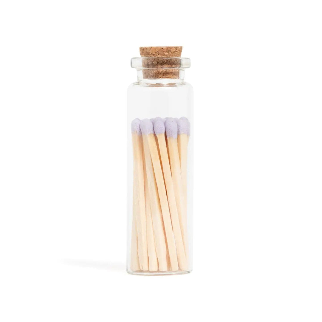 Enlighten the Occasion Matches Iced Lavender Matches in Small Corked Vial