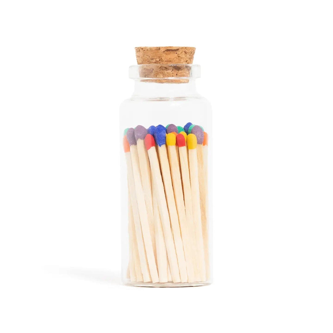 Enlighten the Occasion Matches Rainbow Mix Matches in Medium Corked Vial