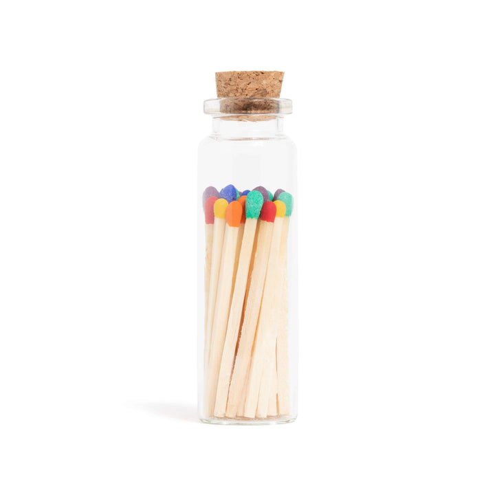 Enlighten the Occasion Matches Rainbow Mix Matches in Small Corked Vial