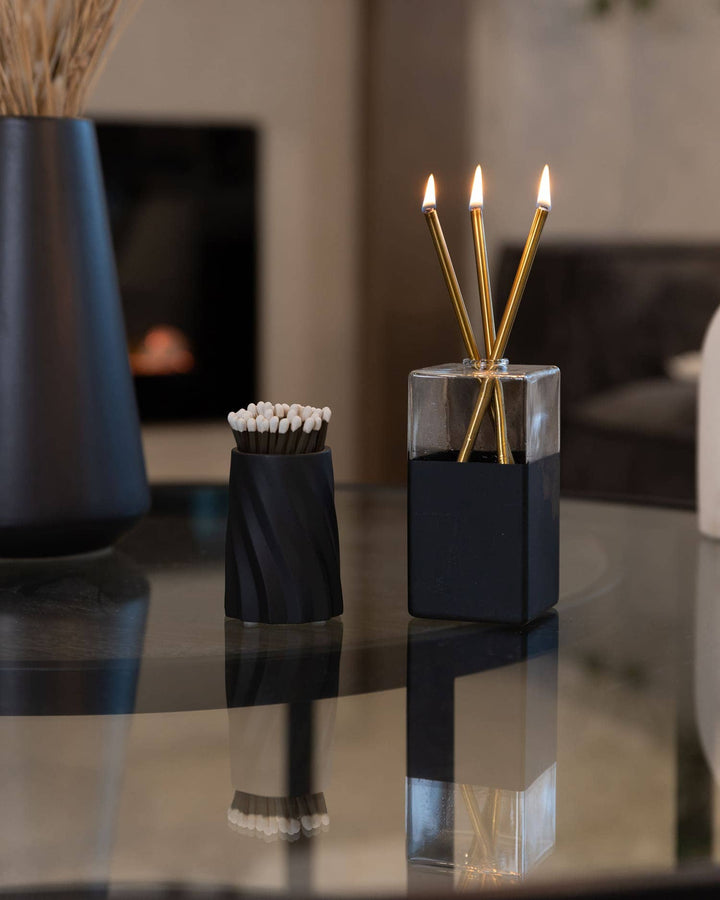 Everlasting Candle Co. Gifts Black Concrete Safety Match Set