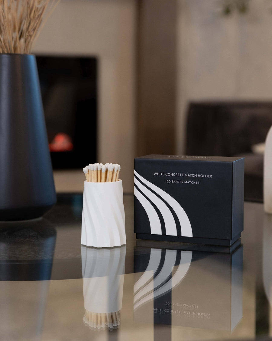 Everlasting Candle Co. Gifts White Concrete Safety Match Set