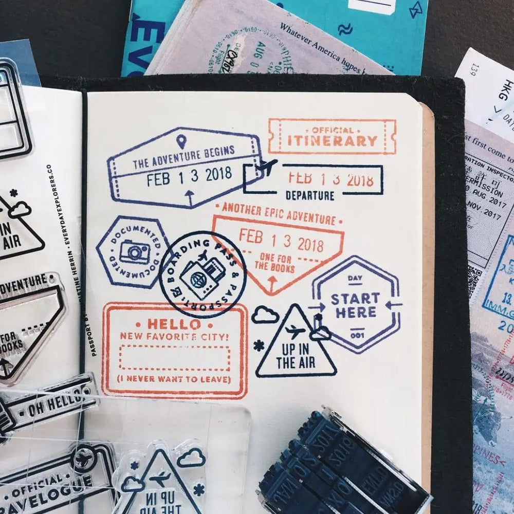 Everyday Explorers Co Art Supplies Passport Clear Stamp Set