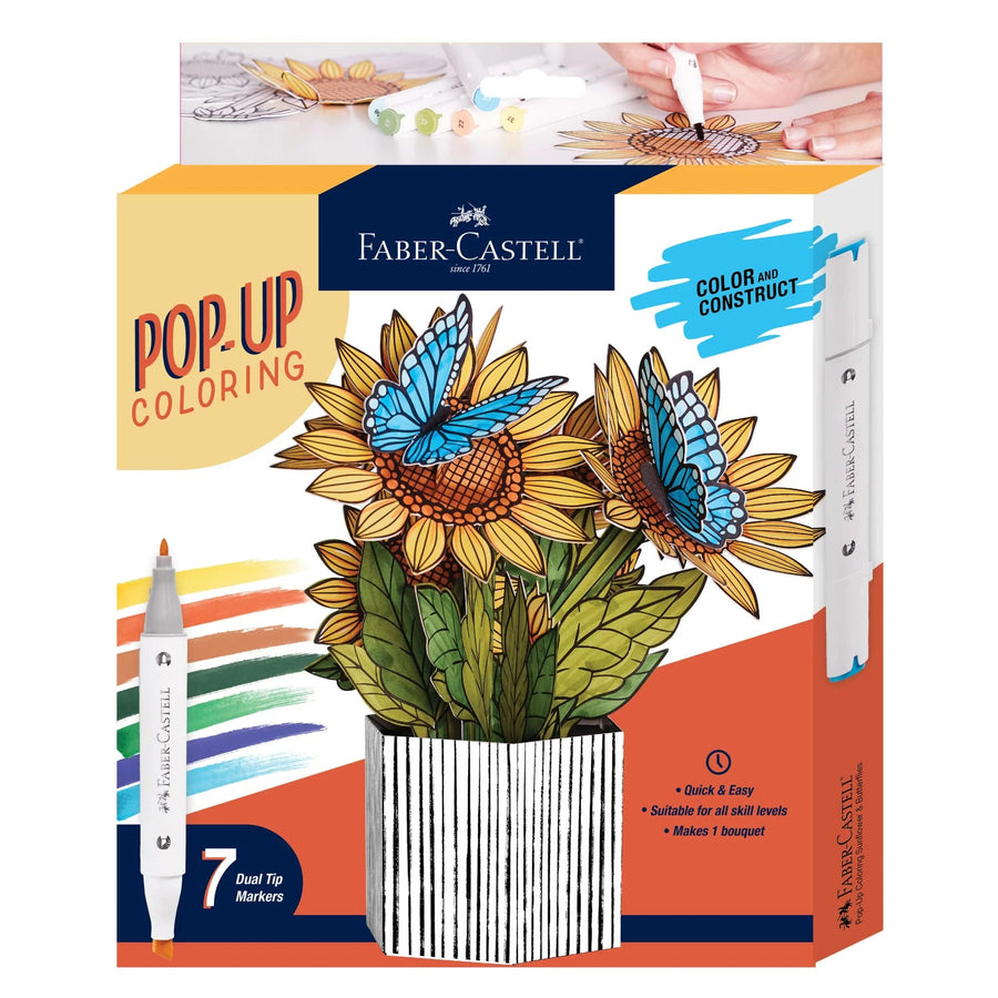 Faber-Castell Art Supplies Pop Up Coloring Sunflowers & Butterflies